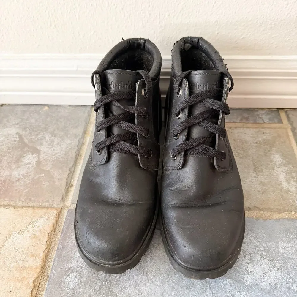 Timberland 1973 Newman Black Leather Chukka Boots Lace Up Ankle Work Mens 8.5